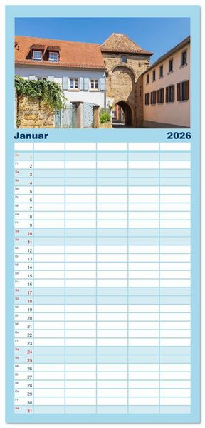Produktbild: Familienplaner 2026 - Freinsheim - So Wunderbar mit 5 Spalten (Wandkalender, 21 x 45 cm) CALVENDO