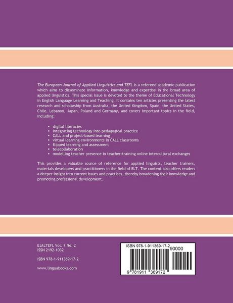 Produktbild: The European Journal of Applied Linguistics and TEFL Volume 7 Number 2