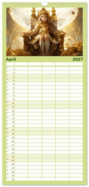 Produktbild: Familienplaner 2027 - Hallo! Ich bin die Honigbiene mit 5 Spalten (Wandkalender, 21 x 45 cm) CALVENDO