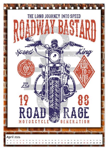 Produktbild: Motorrad - nostalgische Momente (Tischkalender 2026 DIN A5 hoch), CALVENDO Monatskalender