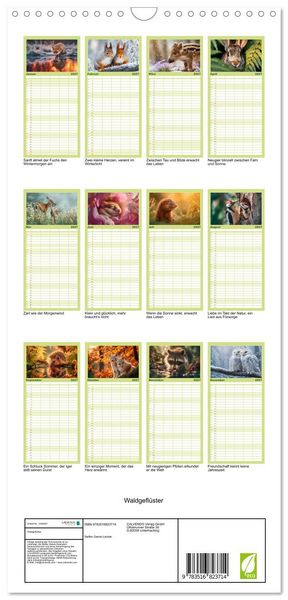 Produktbild: Familienplaner 2027 - Waldgefl&uuml;ster mit 5 Spalten (Wandkalender, 21 x 45 cm) CALVENDO