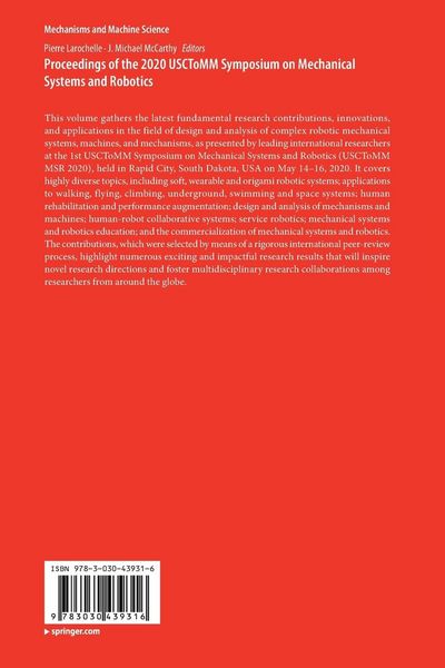 Produktbild: Proceedings of the 2020 USCToMM Symposium on Mechanical Systems and Robotics