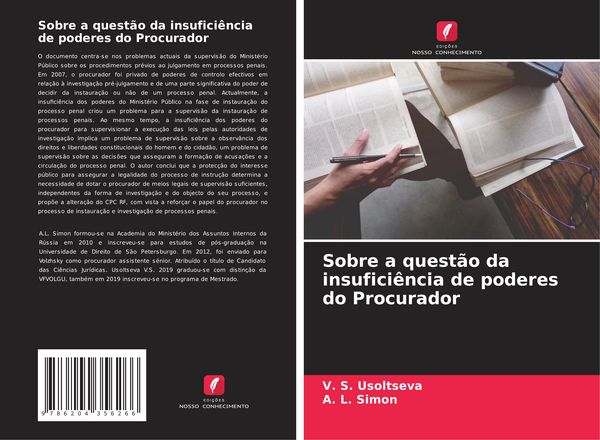 Produktbild: Sobre a quest&atilde;o da insufici&ecirc;ncia de poderes do Procurador