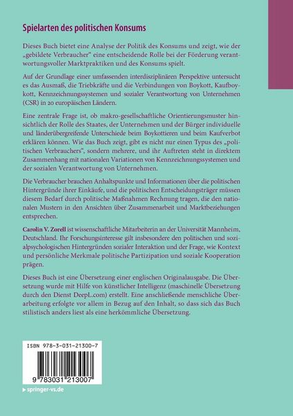 Produktbild: Spielarten des politischen Konsums