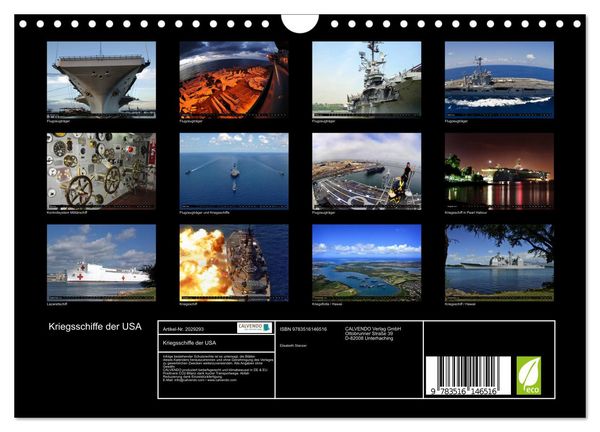 Produktbild: Kriegsschiffe der USA (Wandkalender 2026 DIN A4 quer), CALVENDO Monatskalender