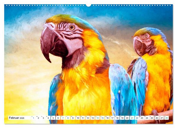 Produktbild: Farbenfestival der Tiere - Artwork (Wandkalender 2026 DIN A2 quer), CALVENDO Monatskalender