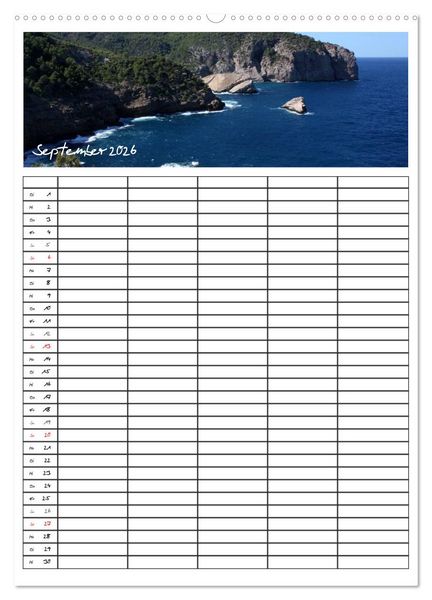 Produktbild: Ibiza / Familienplaner (hochwertiger Premium Wandkalender 2026 DIN A2 hoch), Kunstdruck in Hochglanz