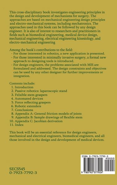 Produktbild: Engineering Approaches to Mechanical and Robotic Design for Minimally Invasive Surgery (MIS)