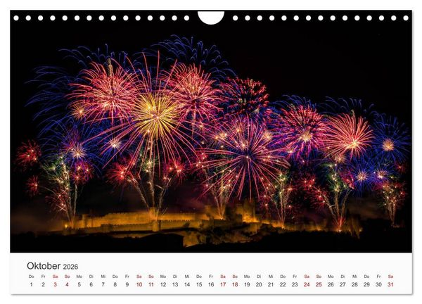 Produktbild: Feuerwerke - Kunstwerke am Himmel (Wandkalender 2026 DIN A4 quer), CALVENDO Monatskalender