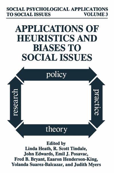 Produktbild: Applications of Heuristics and Biases to Social Issues