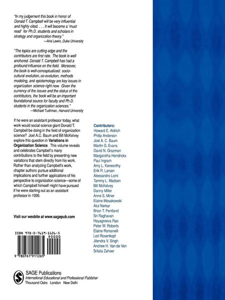 Produktbild: Variations in Organization Science