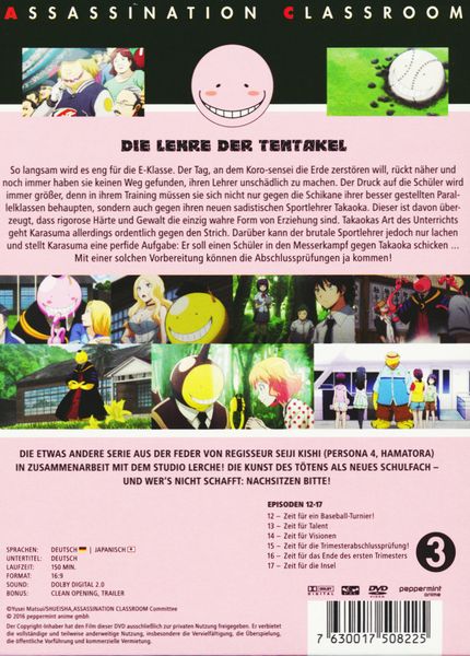 Produktbild: Assassination Classroom - Box 3 [2 DVDs]
