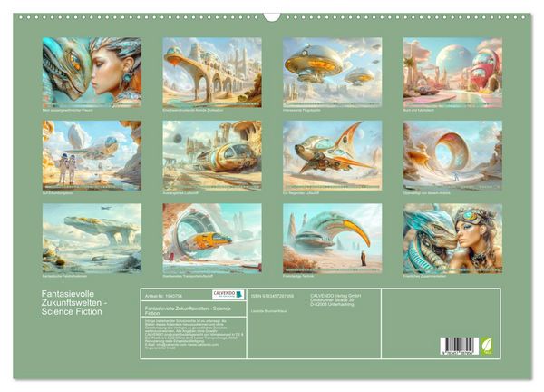 Produktbild: Fantasievolle Zukunftswelten - Science Fiction (Wandkalender 2026 DIN A2 quer), CALVENDO Monatskalender