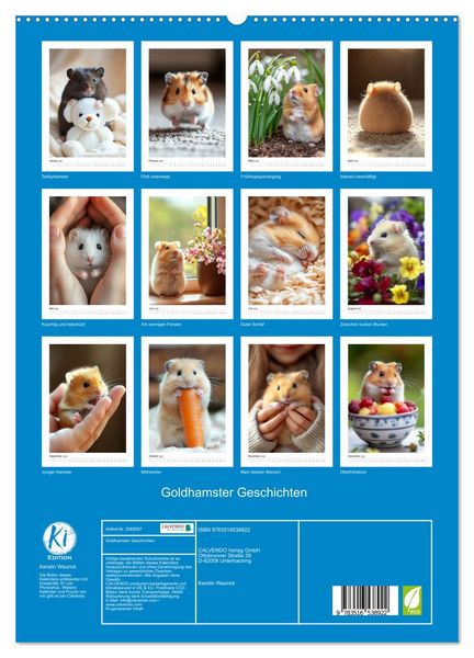 Produktbild: Goldhamster Geschichten (hochwertiger Premium Wandkalender 2026 DIN A2 hoch), Kunstdruck in Hochglanz