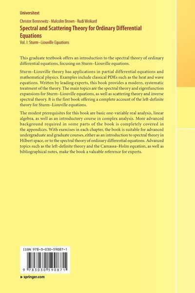 Produktbild: Spectral and Scattering Theory for Ordinary Differential Equations