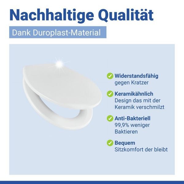 Produktbild: WC Sitz Mod. Samos Wei&szlig;, Toilettendeckel mit Absenkautomatik