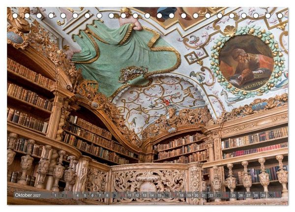 Produktbild: Kloster Waldsassen Stiftsbibliothek (Tischkalender 2027 DIN A5 quer), CALVENDO Monatskalender