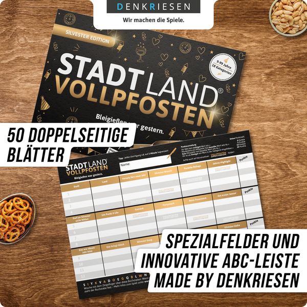 Produktbild: DENKRIESEN - STADT LAND VOLLPFOSTEN&reg; - SILVESTER EDITION - "Bleigie&szlig;en war gestern."