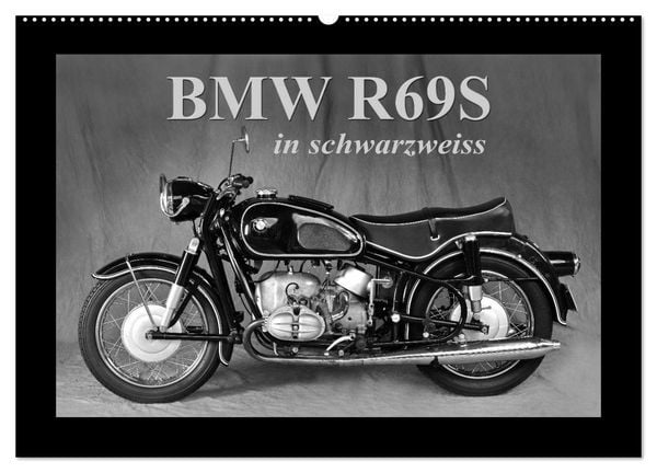 Produktbild: BMW R69S in schwarzweiss (Wandkalender 2026 DIN A2 quer), CALVENDO Monatskalender