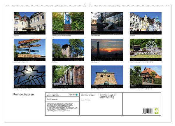 Produktbild: Recklinghausen (Wandkalender 2026 DIN A2 quer), CALVENDO Monatskalender