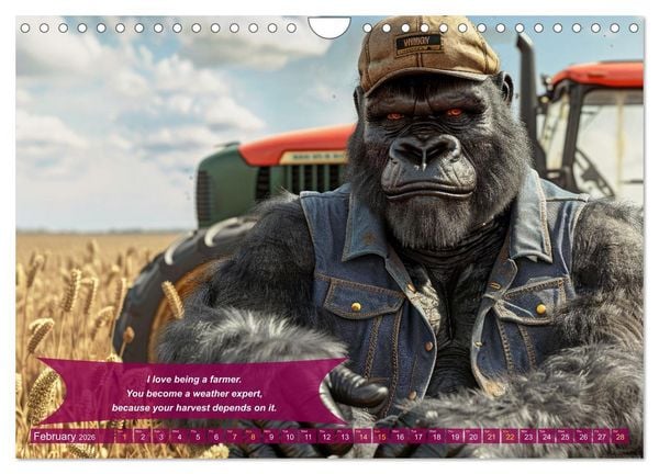 Produktbild: Funny charming animals as farmers (Wall Calendar 2026 DIN A4 landscape), CALVENDO 12 Month Wall Calendar