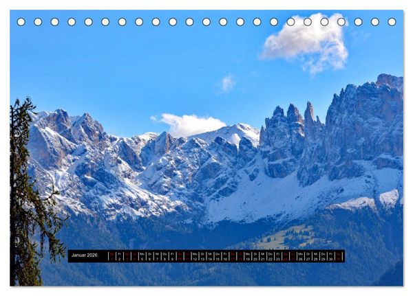 Produktbild: Dolomiten - Latemar und Rosengarten (Tischkalender 2026 DIN A5 quer), CALVENDO Monatskalender