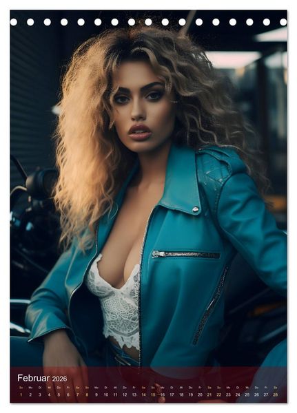 Produktbild: Bikes and Girls: Sexy M&auml;dels auf hei&szlig;en Mottorr&auml;dern (Tischkalender 2026 DIN A5 hoch), CALVENDO Monatskalender