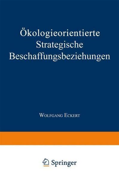Produktbild: &Ouml;kologieorientierte Strategische Beschaffungsbeziehungen
