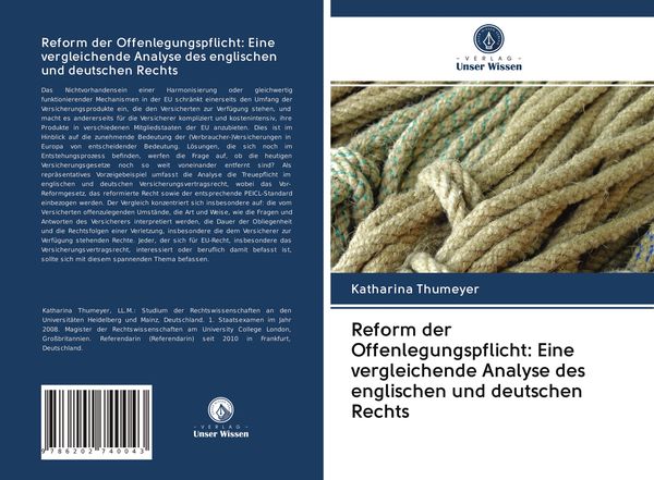 Reform der Offenlegungspflicht: Eine vergleichende Analyse des englischen und deutschen Rechts