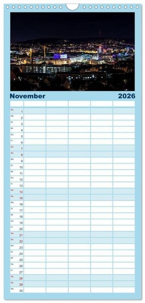 Produktbild: Familienplaner 2026 - STUTTGART 2026 auf den zweiten Blick mit 5 Spalten (Wandkalender, 21 x 45 cm) CALVENDO