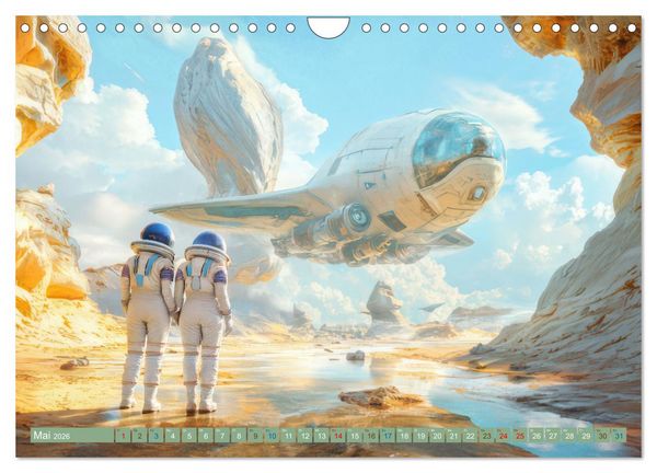 Produktbild: Fantasievolle Zukunftswelten - Science Fiction (Wandkalender 2026 DIN A4 quer), CALVENDO Monatskalender