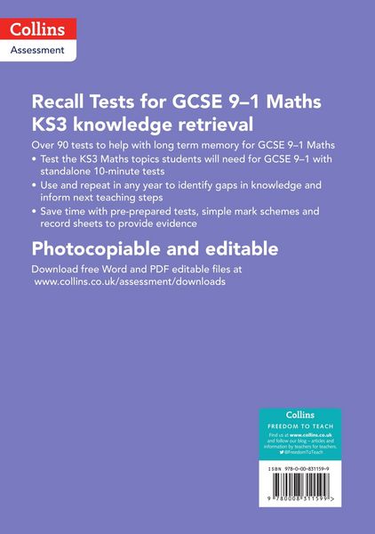 Produktbild: Recall Tests for GCSE 9-1 Maths