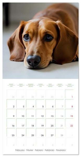 Produktbild: Dachshunds - lovely little dogs (Wall Calendar 2026 12 &times; 12 Inch) CALVENDO 12 Month Wall Calendar