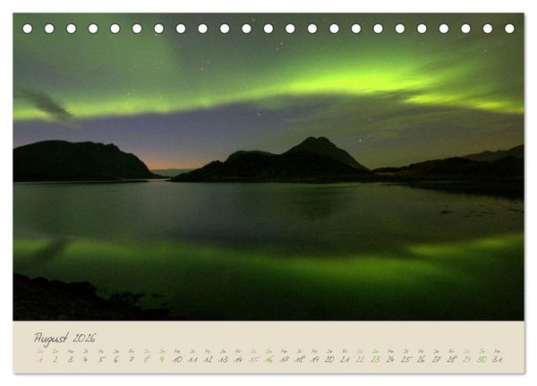 Produktbild: Zauber des Nordlichts - Aurora borealis (Tischkalender 2026 DIN A5 quer), CALVENDO Monatskalender