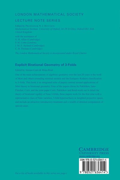 Produktbild: Explicit Birational Geometry of 3-Folds