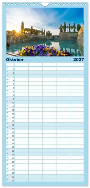 Produktbild: Familienplaner 2027 - Traumziel am Gardasee. Peschiera del Garda mit 5 Spalten (Wandkalender, 21 x 45 cm) CALVENDO