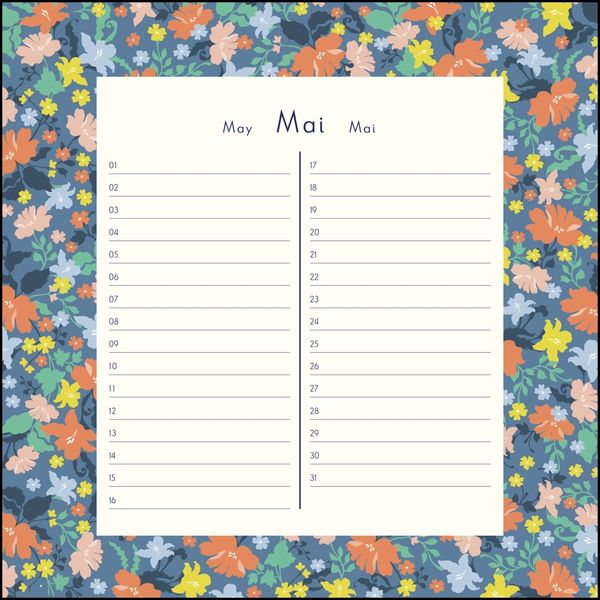 Produktbild: Immerw&auml;hrender Geburtstagskalender &ndash; Lovely Flowers &ndash; Haferkorn & Sauerbrey &ndash; Quadrat-Format 24 x 24 cm