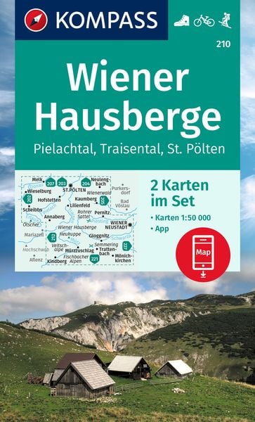 Produktbild: KOMPASS Wanderkarten-Set 210 Wiener Hausberge, Pielachtal, Traisental (2 Karten) 1:50.000