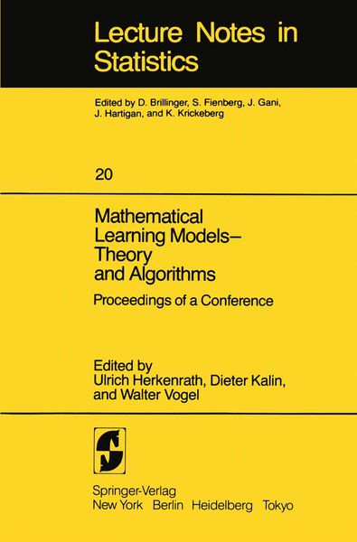 Produktbild: Mathematical Learning Models &mdash; Theory and Algorithms