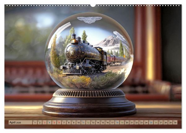 Produktbild: Miniaturwelt in der Glaskugel (hochwertiger Premium Wandkalender 2026 DIN A2 quer), Kunstdruck in Hochglanz
