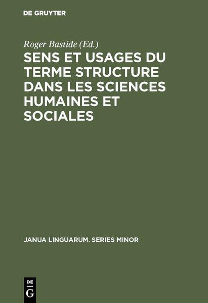 Produktbild: Sens et usages du terme structure dans les sciences humaines et sociales