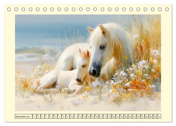 Produktbild: Hufe am Strand. Pferde im Schein des K&uuml;stenlichts (Tischkalender 2027 DIN A5 quer), CALVENDO Monatskalender