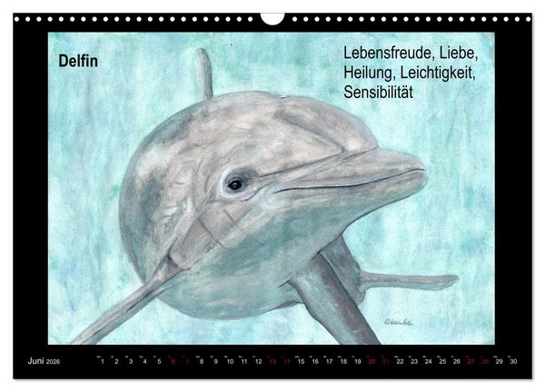 Produktbild: Krafttiere in Aquarell (Wandkalender 2026 DIN A3 quer), CALVENDO Monatskalender