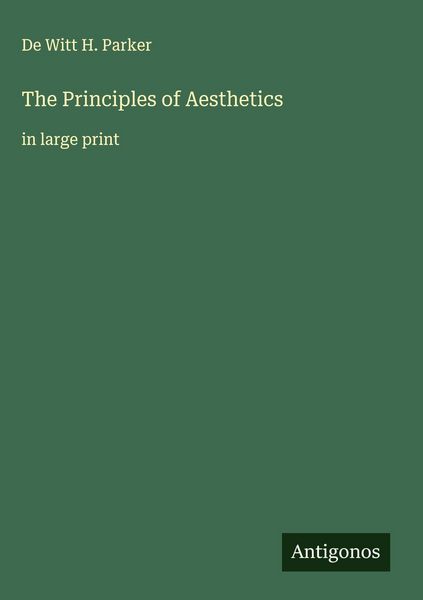 Produktbild: The Principles of Aesthetics