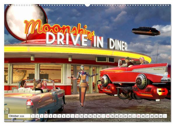 Produktbild: 50s Future - Retro SciFi (hochwertiger Premium Wandkalender 2026 DIN A2 quer), Kunstdruck in Hochglanz