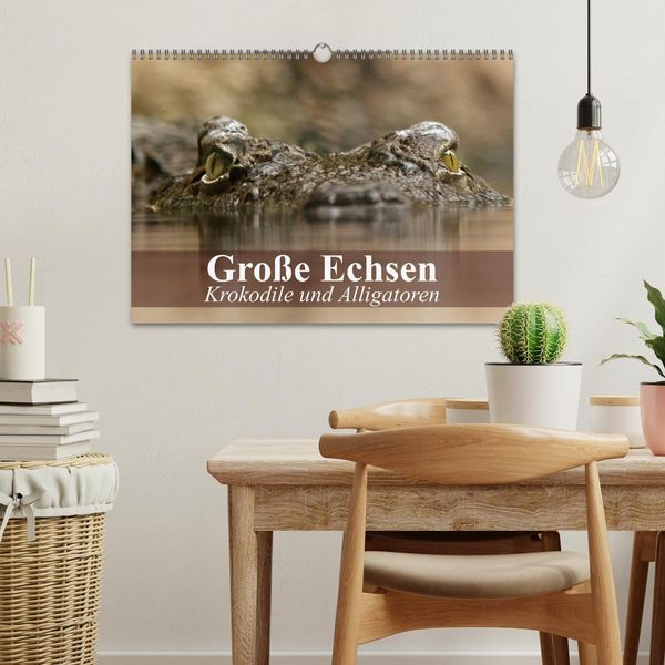 Produktbild: Gro&szlig;e Echsen. Krokodile und Alligatoren (Wandkalender 2026 DIN A3 quer), CALVENDO Monatskalender