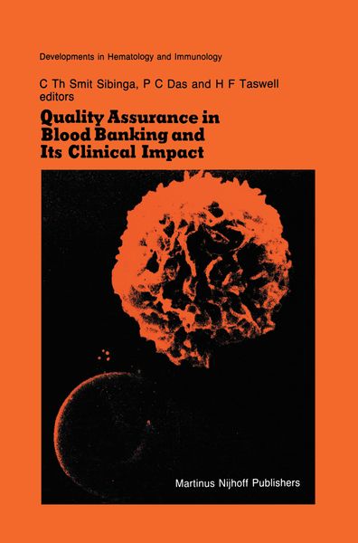 Produktbild: Quality Assurance in Blood Banking and Its Clinical Impact