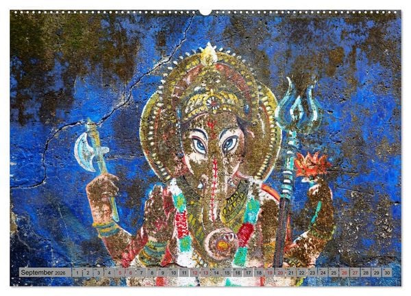 Produktbild: Typisch Indien - Ganesha der Elefantengott (hochwertiger Premium Wandkalender 2026 DIN A2 quer), Kunstdruck in Hochglanz