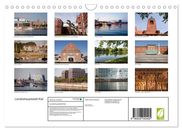 Produktbild: Landeshauptstadt Kiel (Wandkalender 2026 DIN A4 quer), CALVENDO Monatskalender
