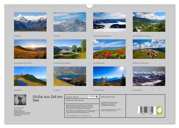 Produktbild: Gr&uuml;&szlig;e aus Zell am See (Wandkalender 2026 DIN A3 quer), CALVENDO Monatskalender